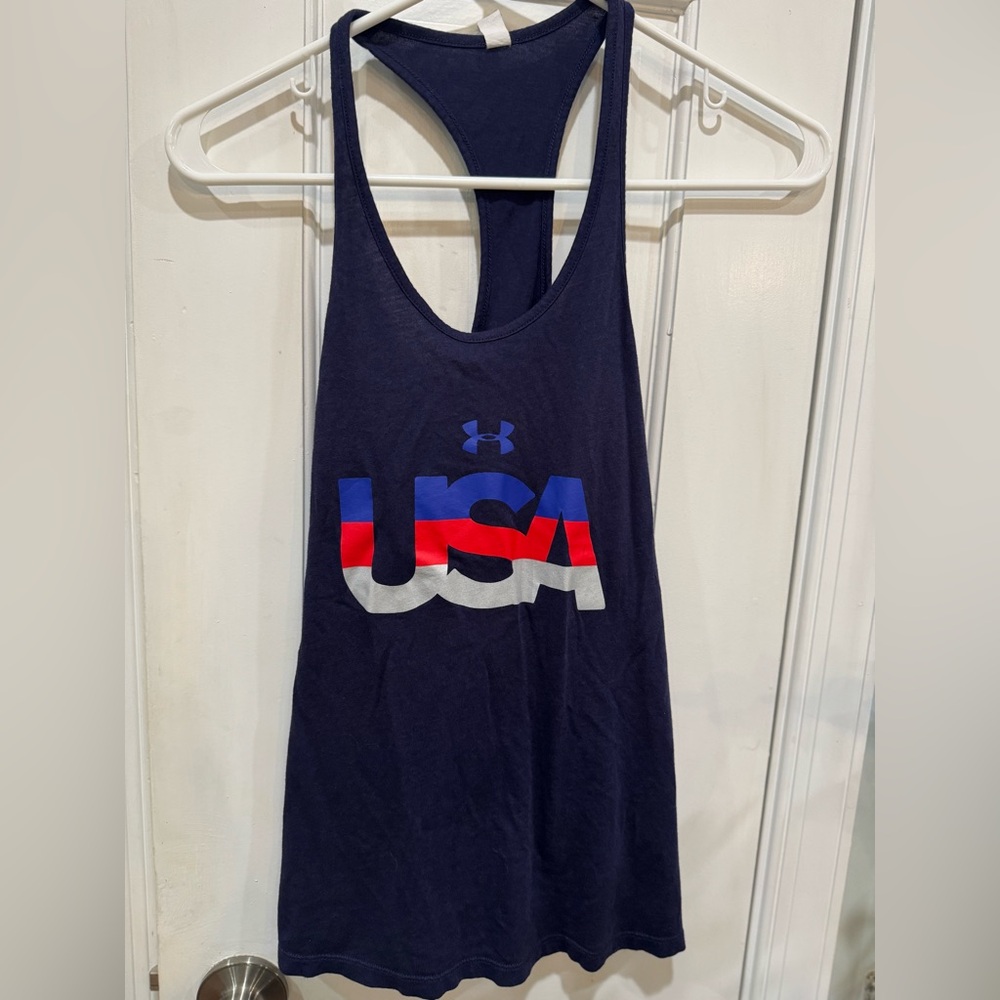 Under Armour USA Navy Blue Women's Tank Top